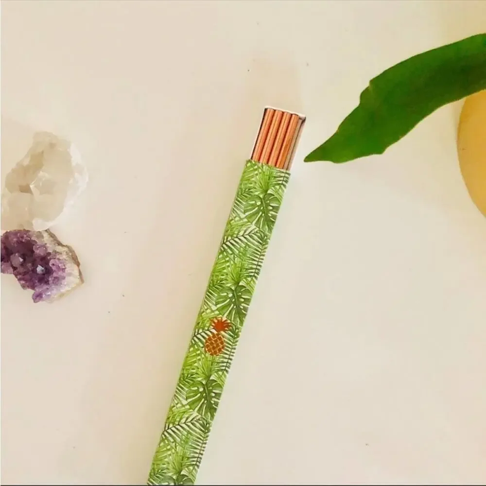 NEW ANTHROPOLOGIE Copper Metal Reusable Drink Straw Set 4 10” Leaf Gift Box